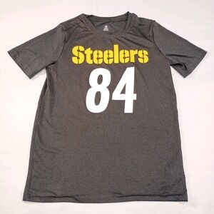 NFL Pittsburgh Steelers Youth Shirt #84‎ Antonio Brown Black T-Shirt M 10/12